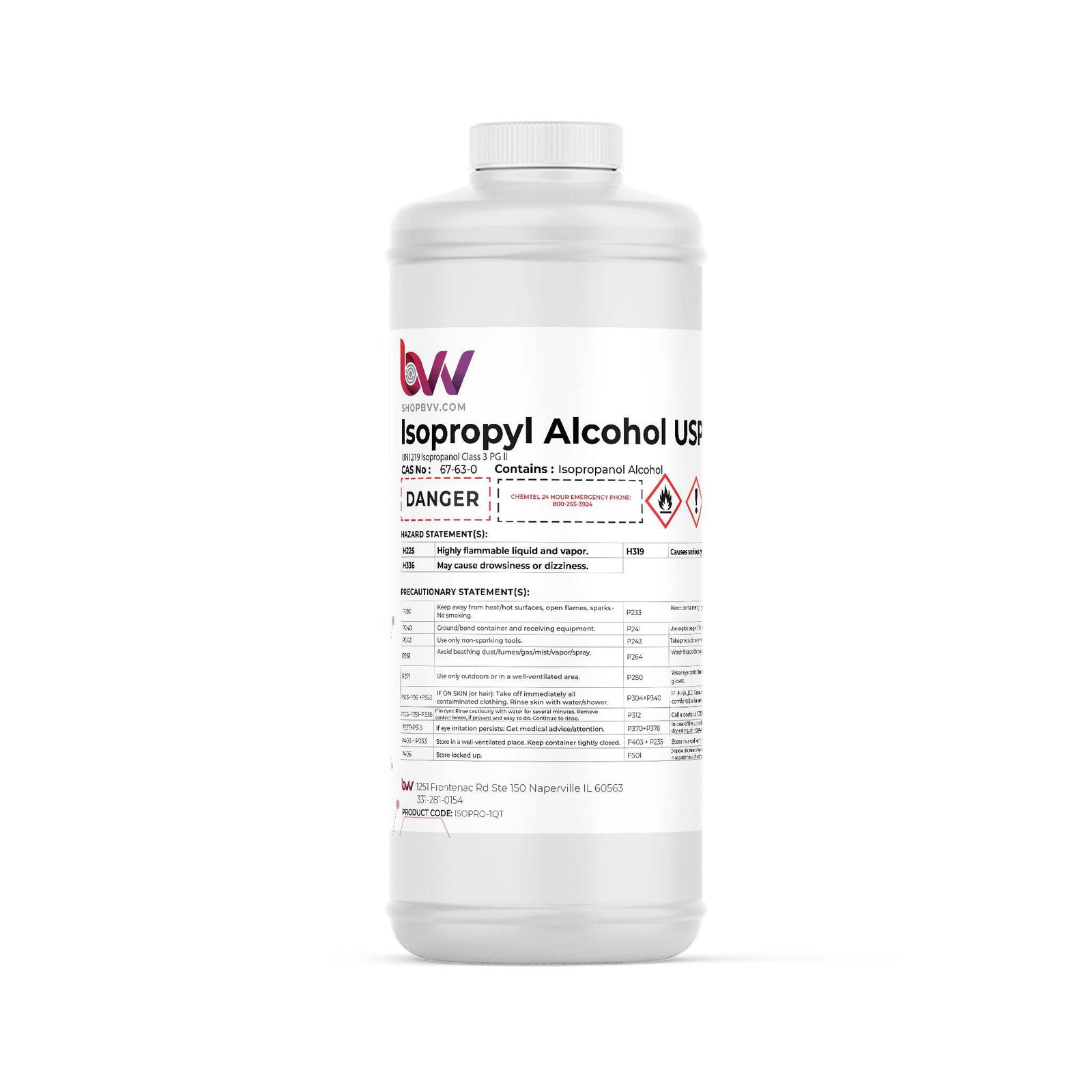 BVV High Purity Isopropyl Alcohol 99% USP