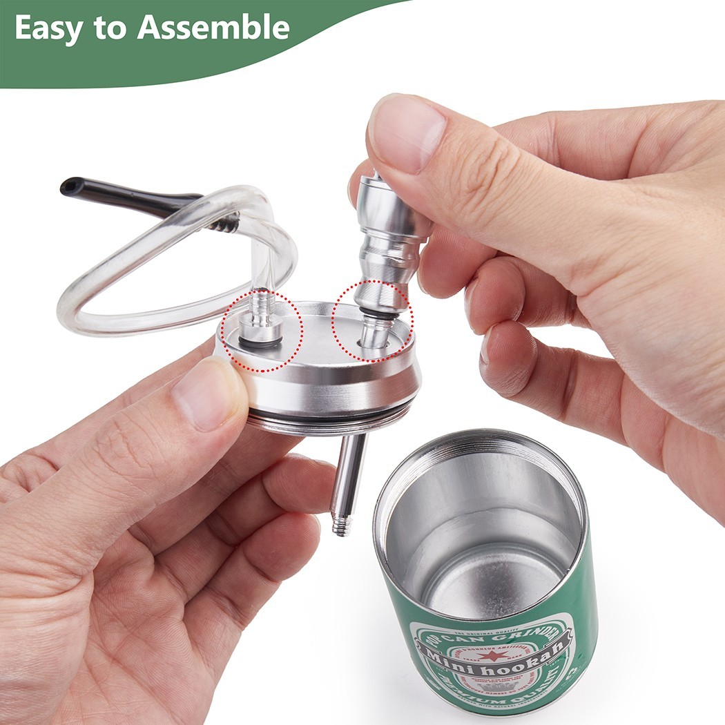 2Pack 4.5" Metal Mini Small Bong Smoking Tobacco Water Pipe Hookah with Box