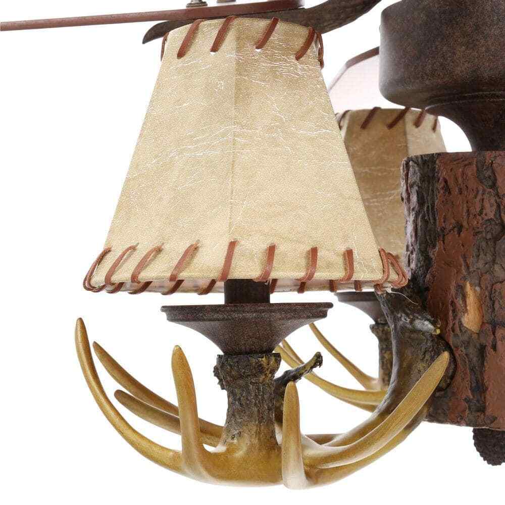 Lodge Ceiling Fan 52 in. Rustic Style Antler Kit LED Nutmeg Light Remote Control
