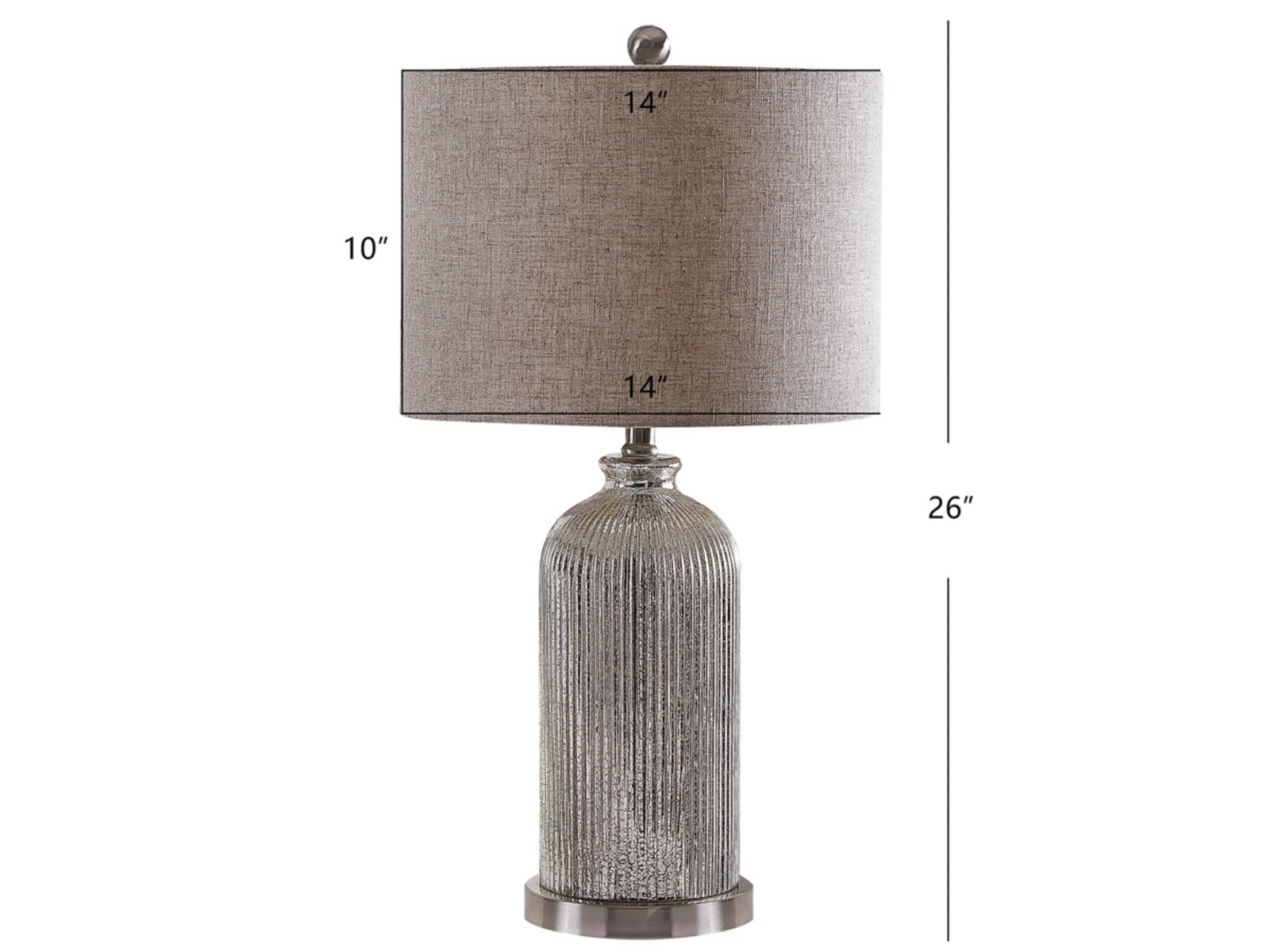 SET OF 2 Safavieh 26" Mercury Glass Table Lamp Set of 2 Silver Ivory Shade