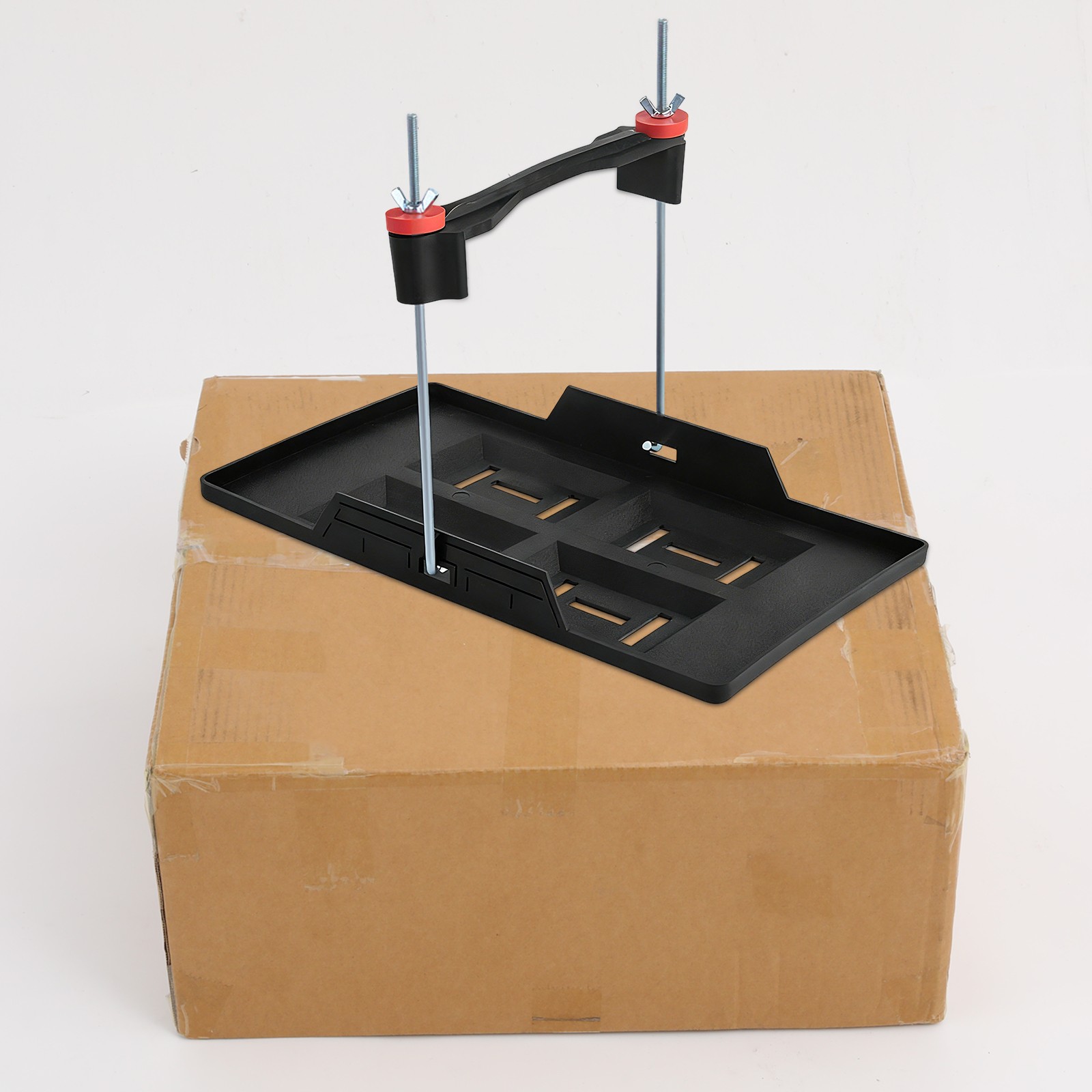 Car Storage Battery Holder Hold Down Tray Adjustable Bracket 25cm Screw Rod