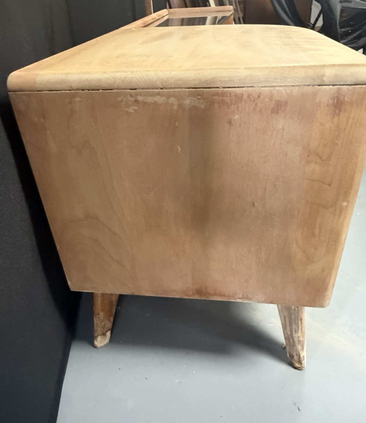 Heywood Wakefield Mid Century Modern Sculptura Vanity & Mirror Needs Refurbish