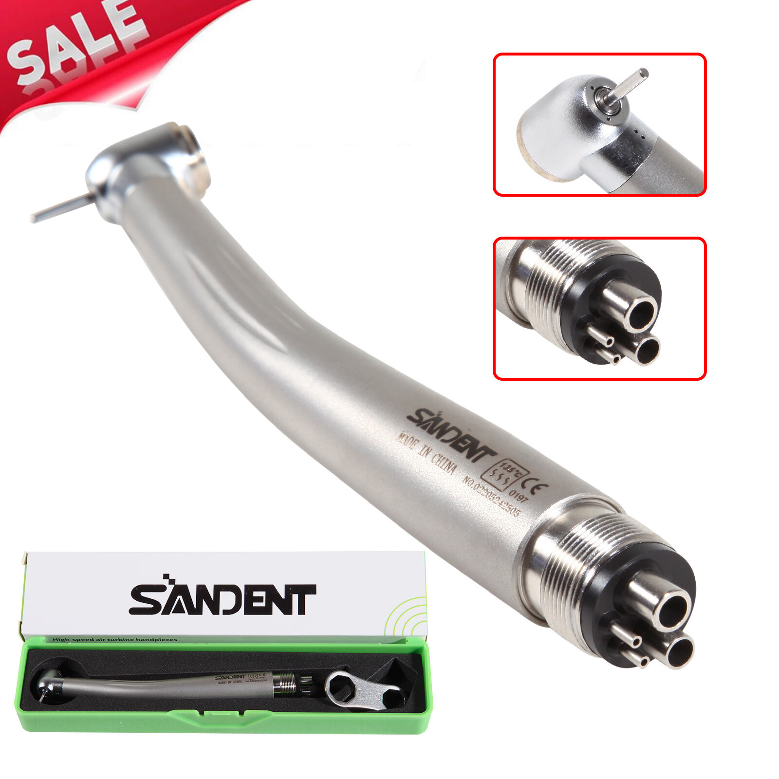 10pcs SANDENT NSK PANA MAX Style Dental High Speed Handpiece Push Button 4 Hole