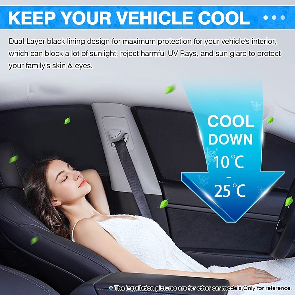 T TGBROS Side Windows Sunshade for 2007-2017 Jeep Wrangler Custom Fit Windscreen