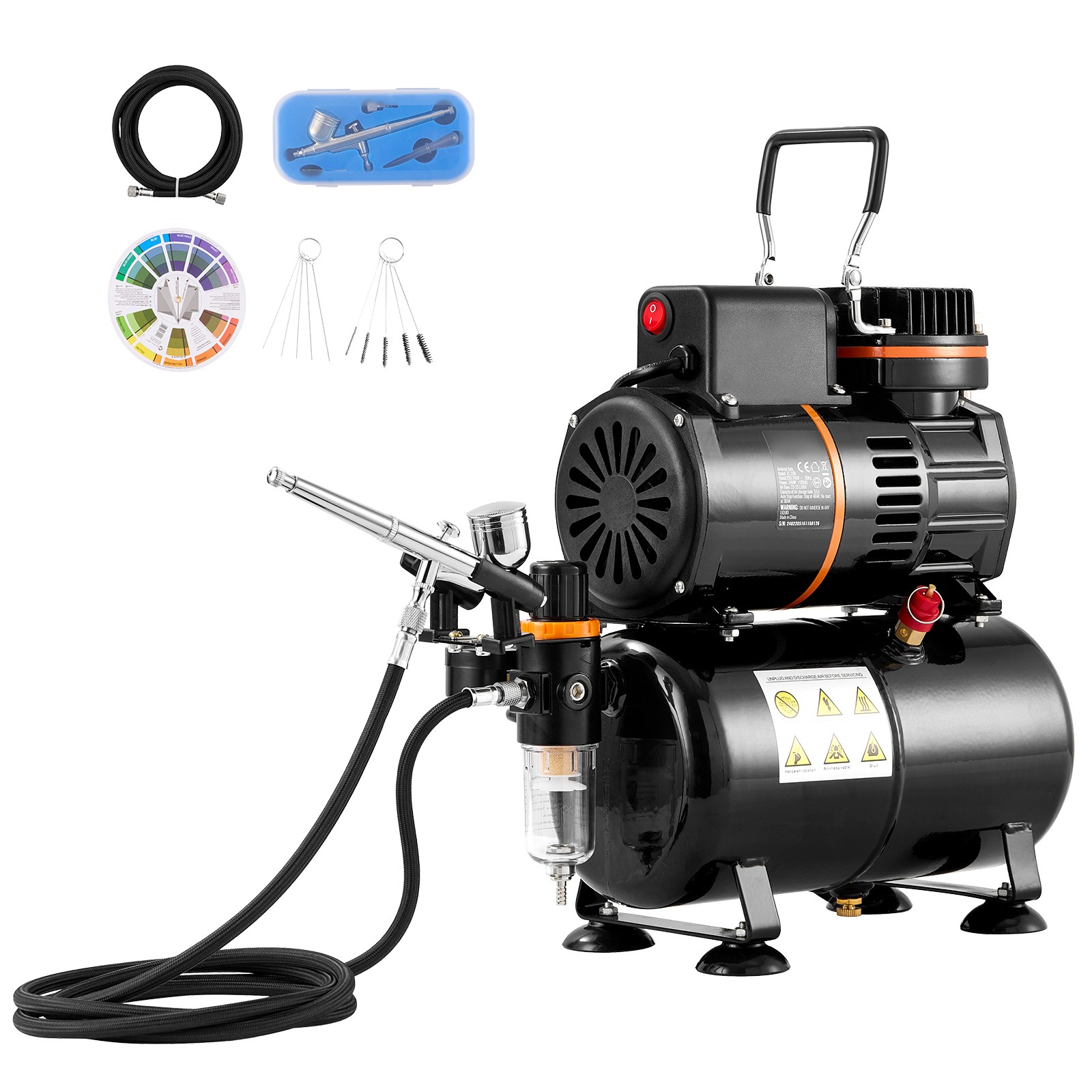 Uimoso Airbrush Kit Dual Fan Air Tank Compressor System Kit with 3.5L Air Tank