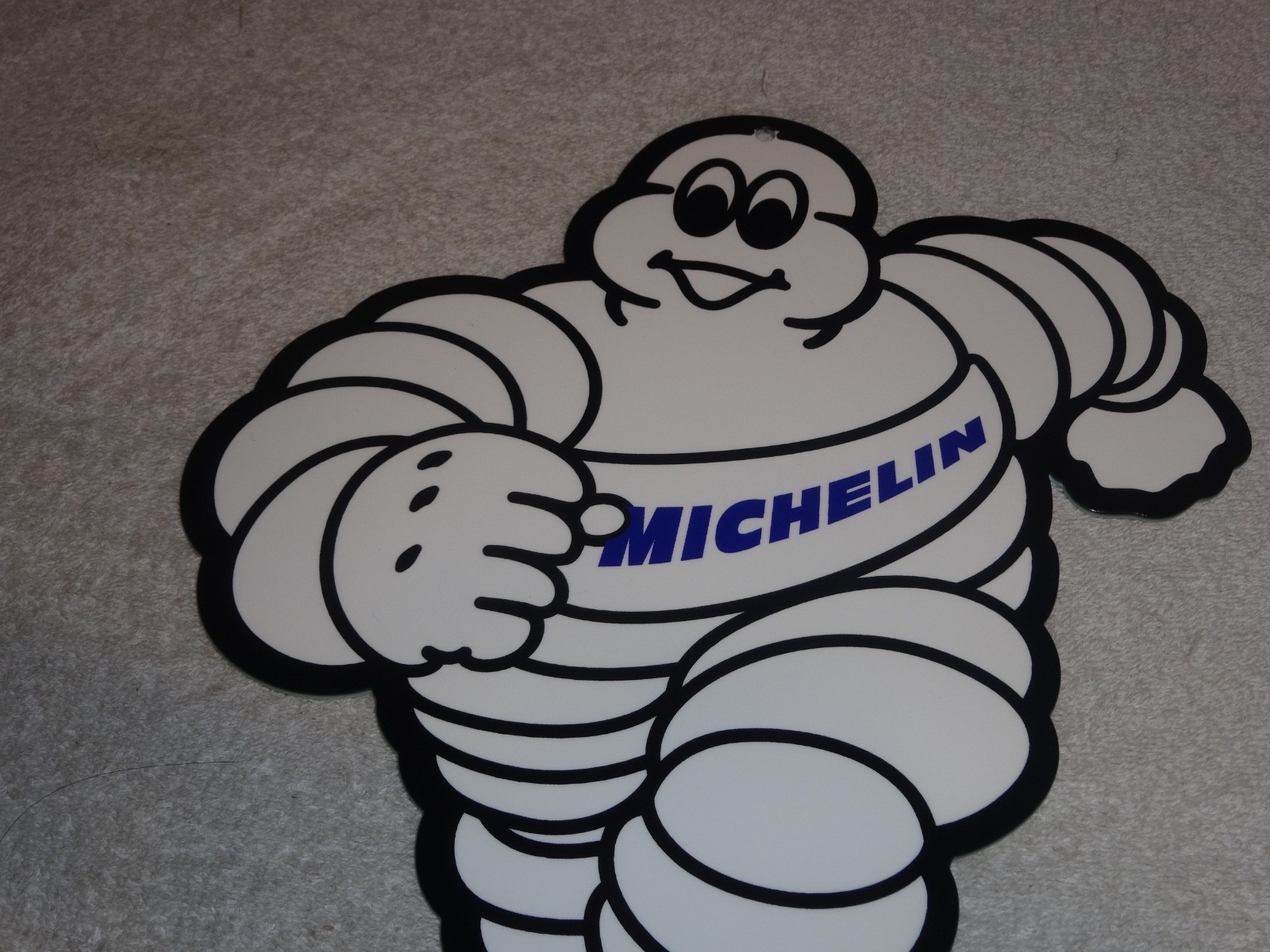 VINTAGE MICHELIN MAN TIRES BIBENDUM TIRE 12" PORCELAIN METAL GASOLINE OIL SIGN!
