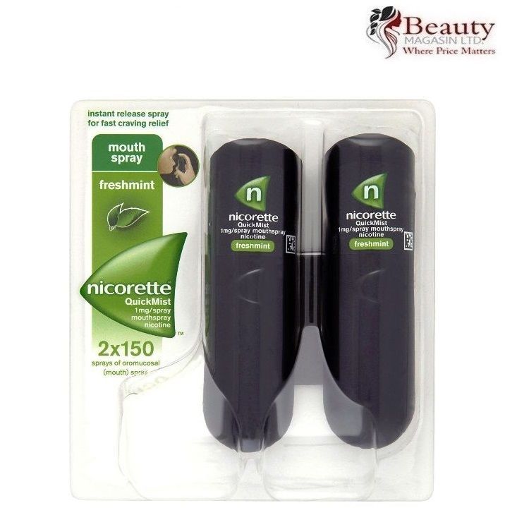 6 x Nicorette Quickmist Duo, 2 x 150 sprays-(12 SPRAY)FREE SHIP TO USA
