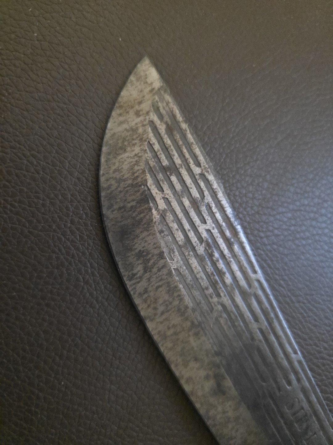 SIR LAWRENCE Carbon Steel Butcher Knife Brass RIVETED Wood Handle