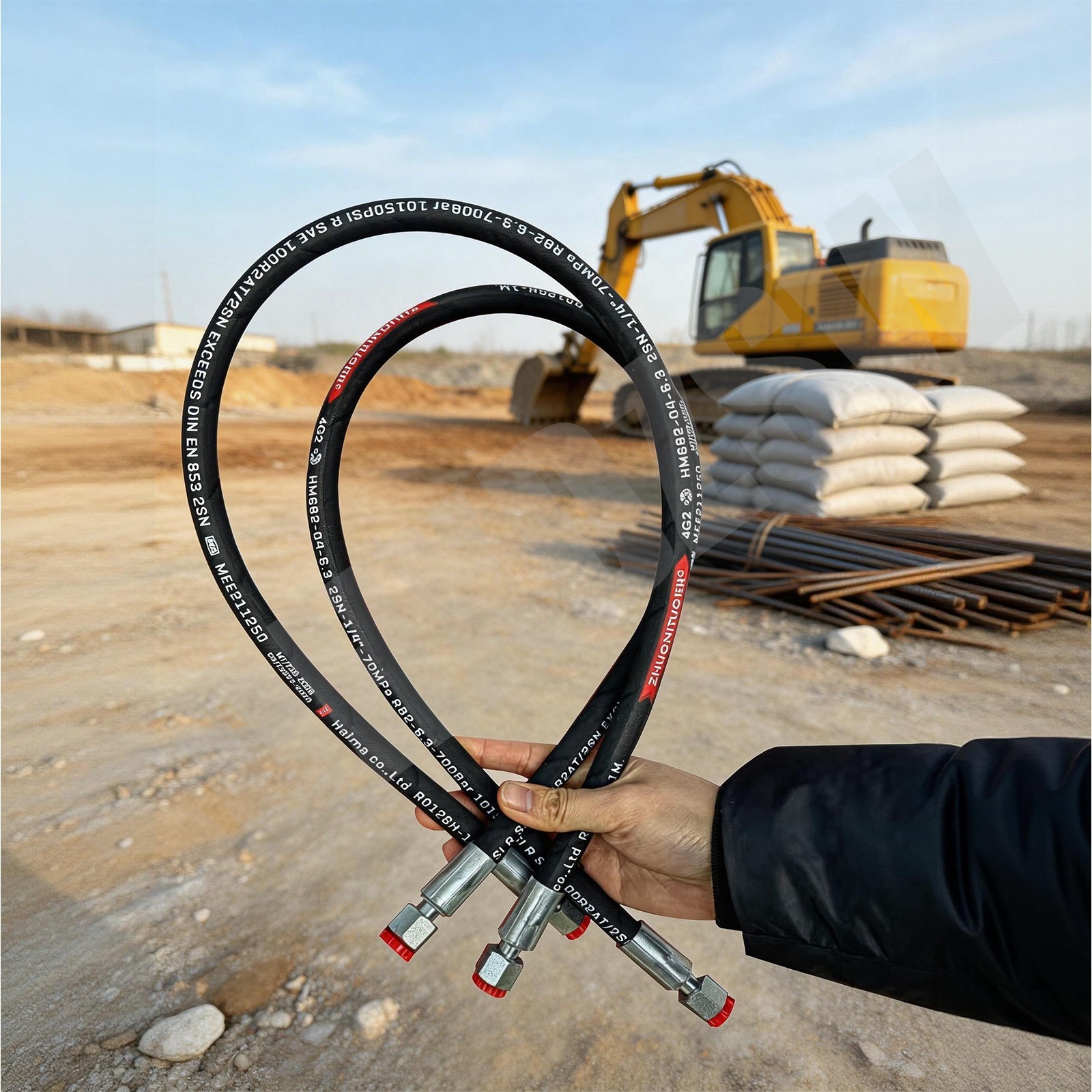 AGT Miva China Mini Excavator M14x1.5x 36" Hydraulic Hose New Both Ends Straight