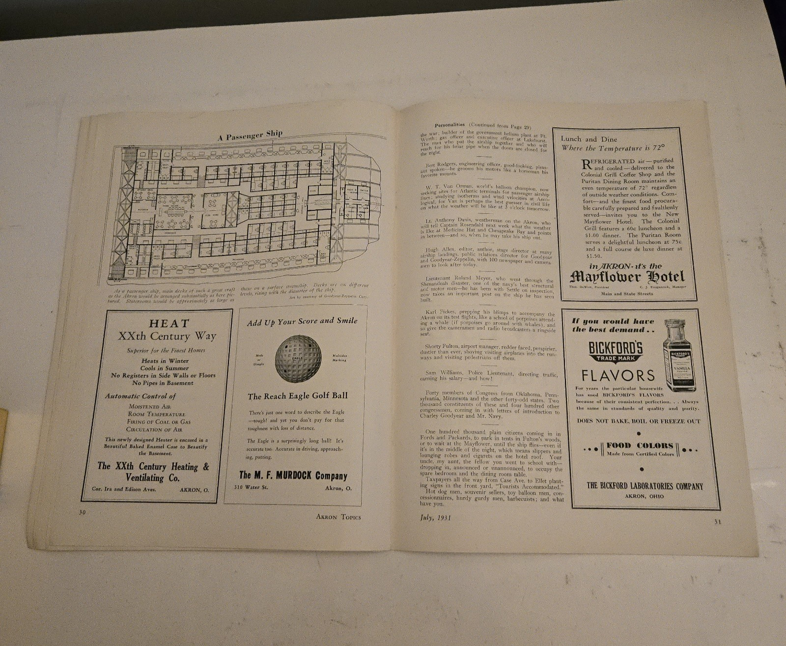 1931 Akron Topics ZRS-4 USS Akron Airship Magazine Rare Ohio Goodyear History
