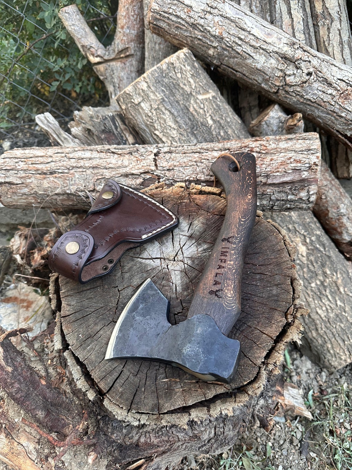 Small Forest Axe with Leather Sheath, Forged Hatchet, HandForged  Outdoor Tool