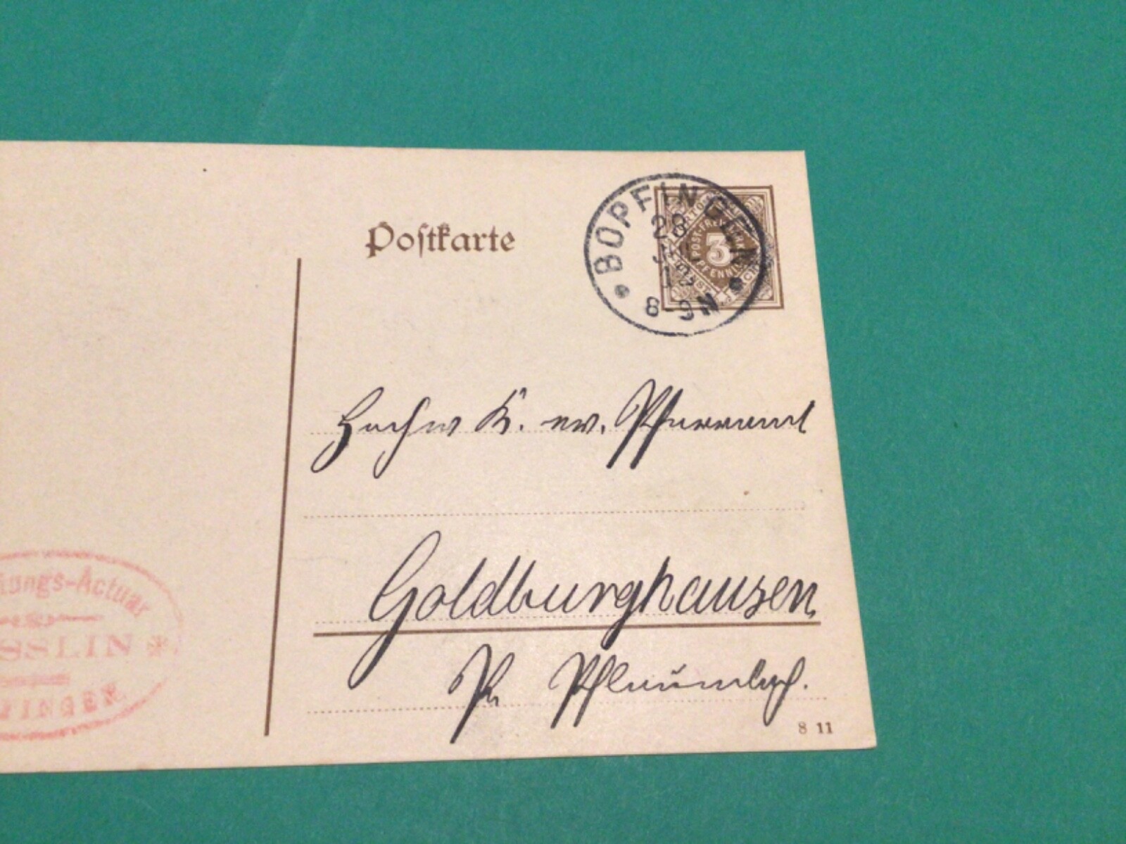 Germany Wurttemberg 1912 Bopfingen used postcard A18022