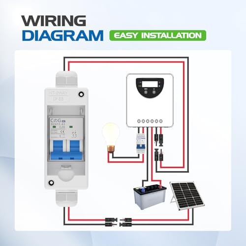 Solar Panel Disconnect Switch, 20 Amp DC 500V Breaker Box PV DC500V 20A