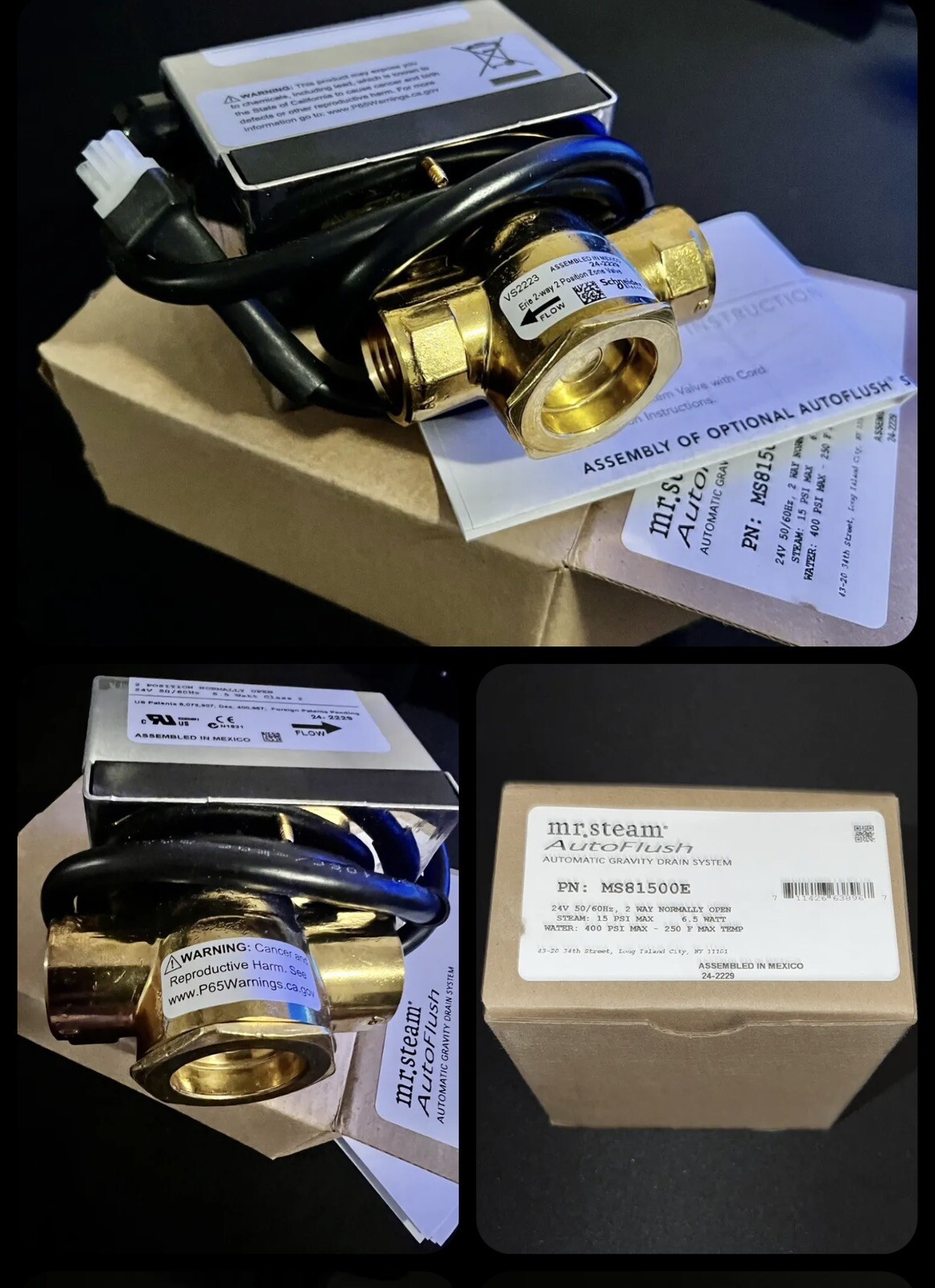 original Mr. Steam MS81500e auto flush for residential MS generators Brand New