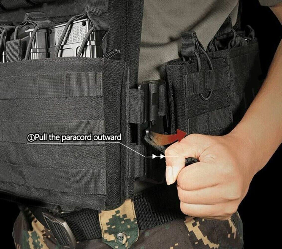 Urban Assault Black Storm Tactical Vest Plate Carrier W/ Level III Armor Plates