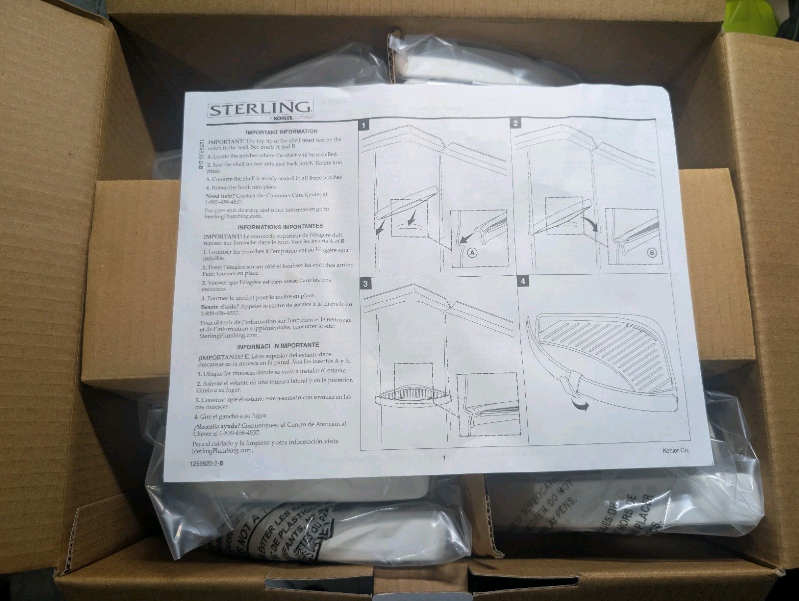 Sterling Store+ Basic 10-Piece Shelf Bin Caddy Accessory Kit in White 88028700-0