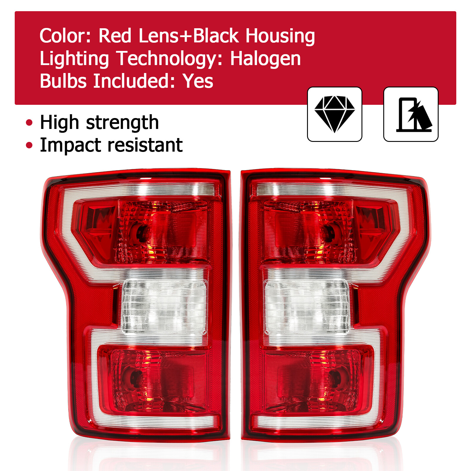 Fit For Ford F150 F-150 Pickup 2018 2019 2020 Brake Tail Lights Lamps Left+Right