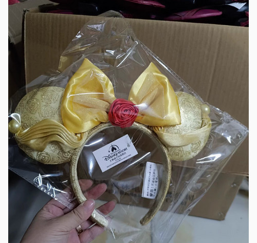 DisneyParks Minnie Mouse Ears Beauty and the Beast Belle Bow Mickey Headband2026