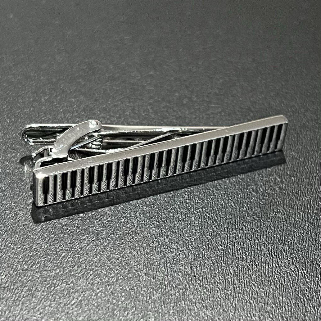 Music Piano Keyboard Tie Clip Tie Bar Men Daily Wear Music Lover Gift