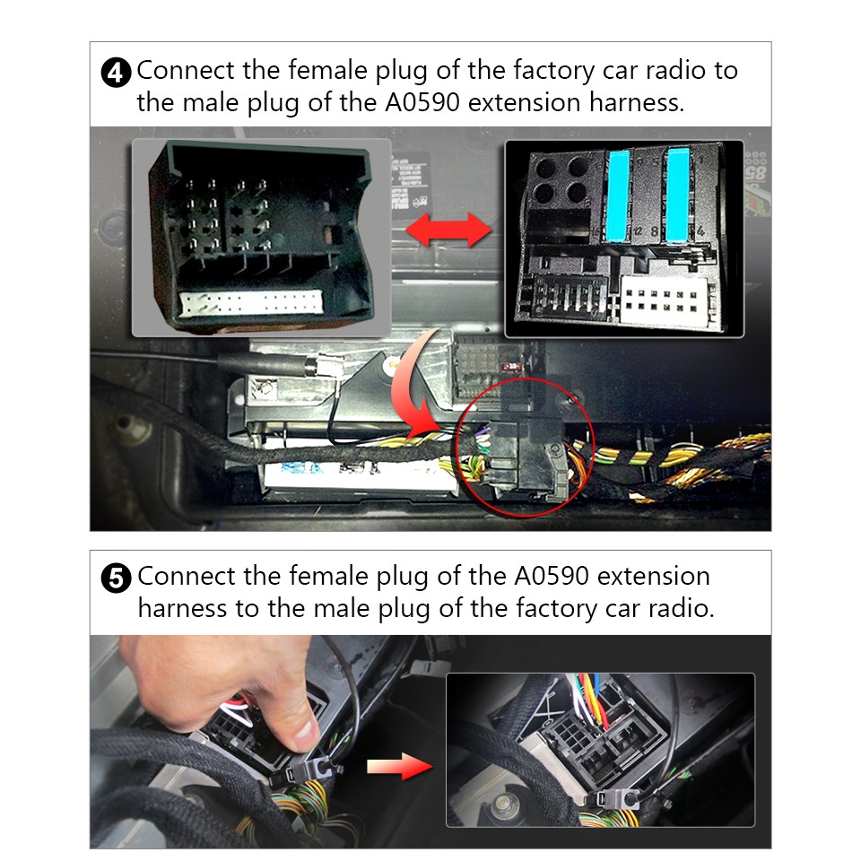A0590 5.5M BMW E46 Extended Wiring Harness 17Pin 40Pin for Eonon E46A13 Headunit