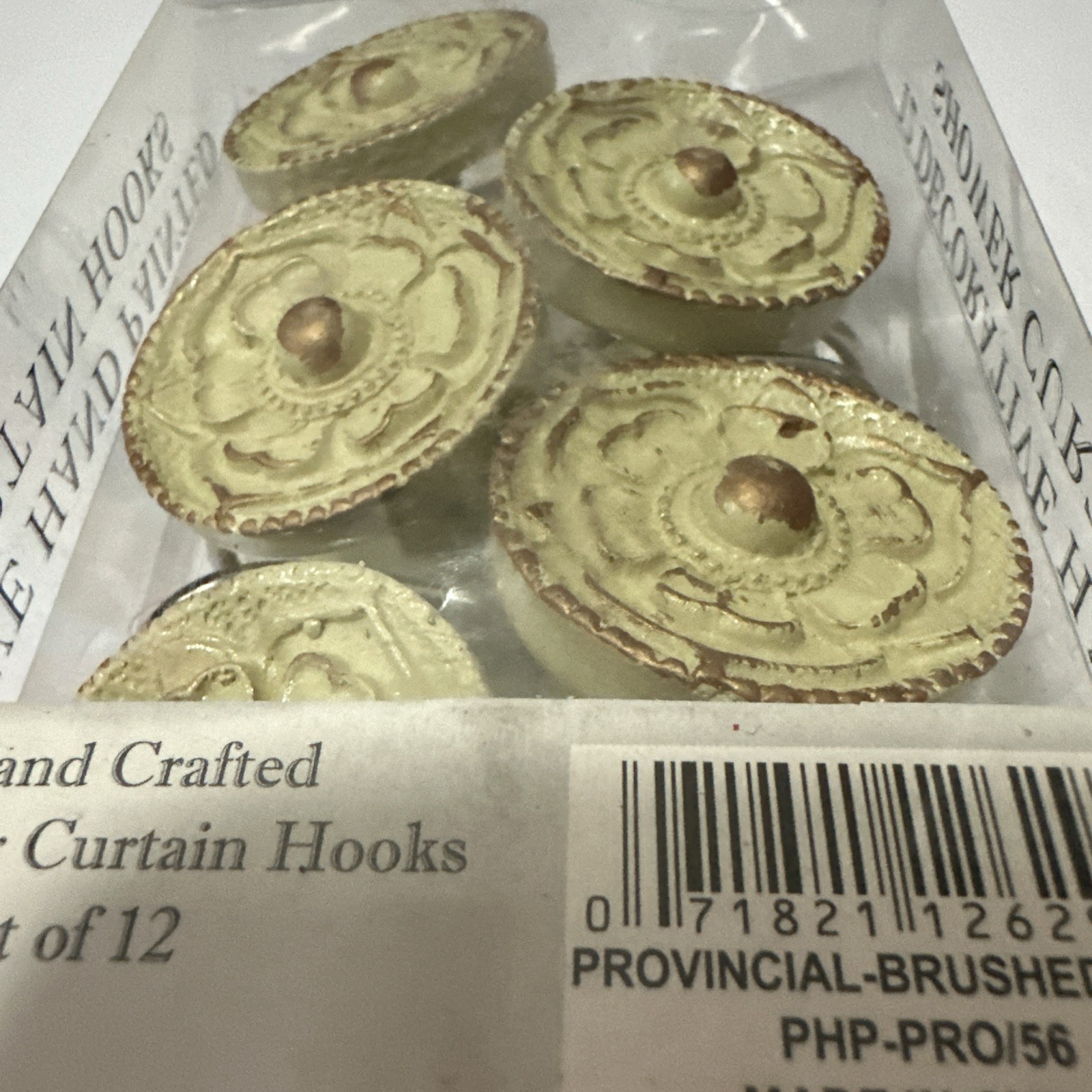 Handcrafted Shower Curtain Hooks Set 12 by Coronation Home Fashions Gold Brush