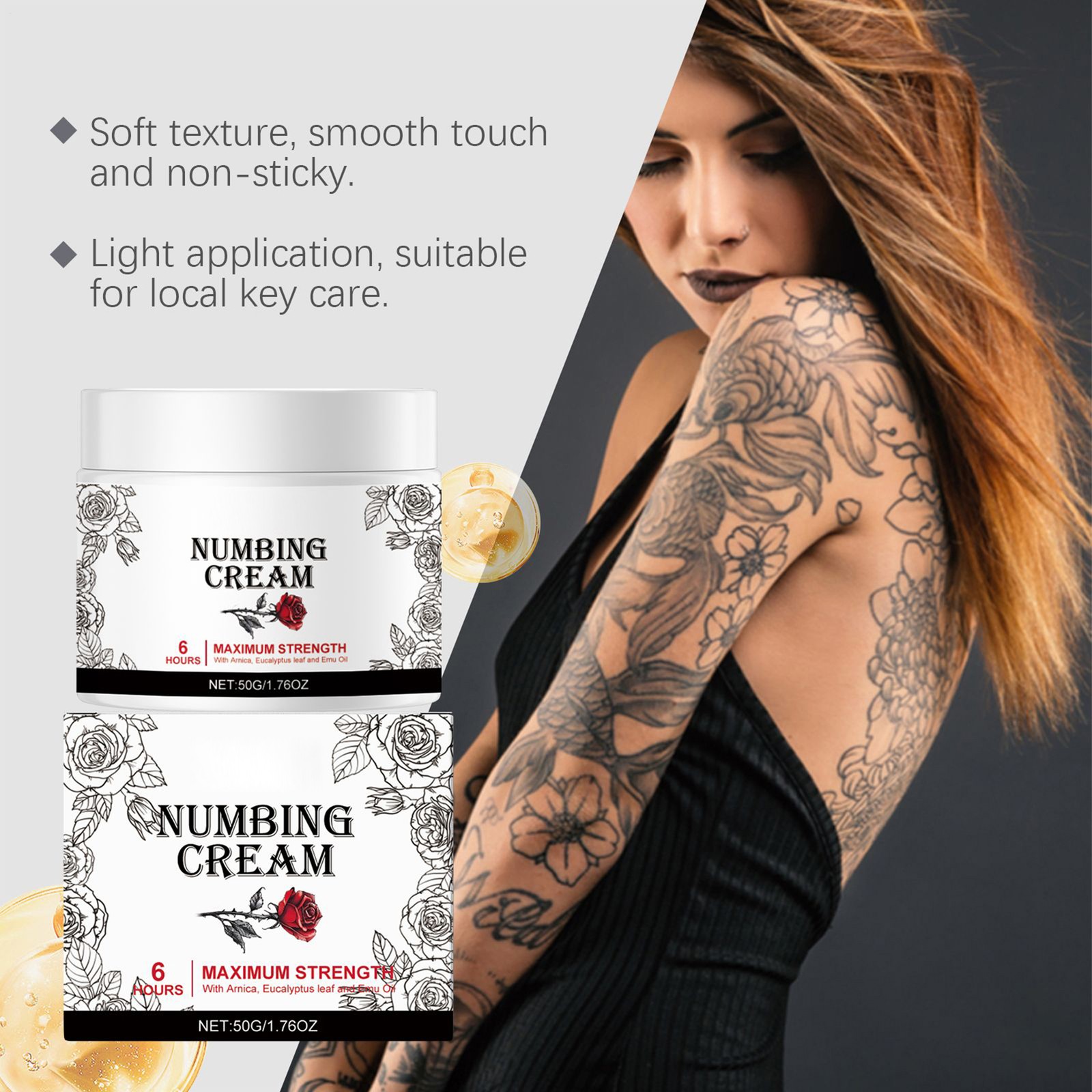 New Tattoo Numibing Cream Gel 50g - Calming Moisturizer Moisturizing Lotion