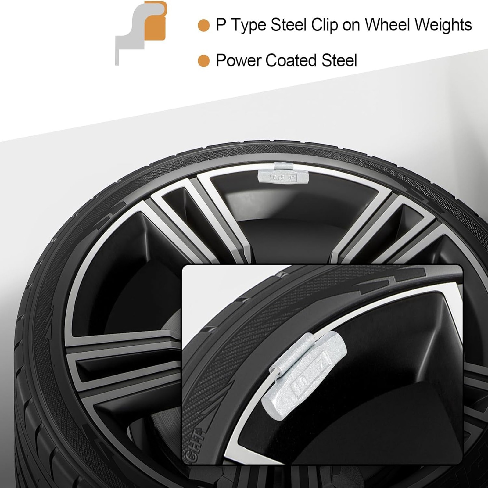 100 Pcs ASSORTMENT CLIP-ON WHEEL WEIGHT BALANCE P STYLE 0.25 0.50 0.75 1.00 oz