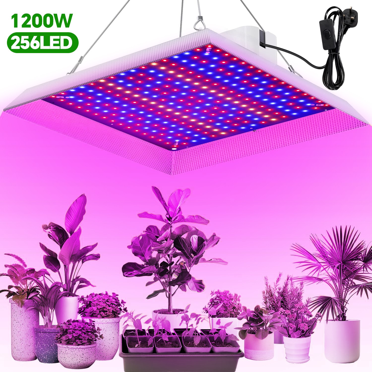 1200W LED Grow Light Hydroponic Full Spectrum Indoor Veg Flower Plants Tent Lamp