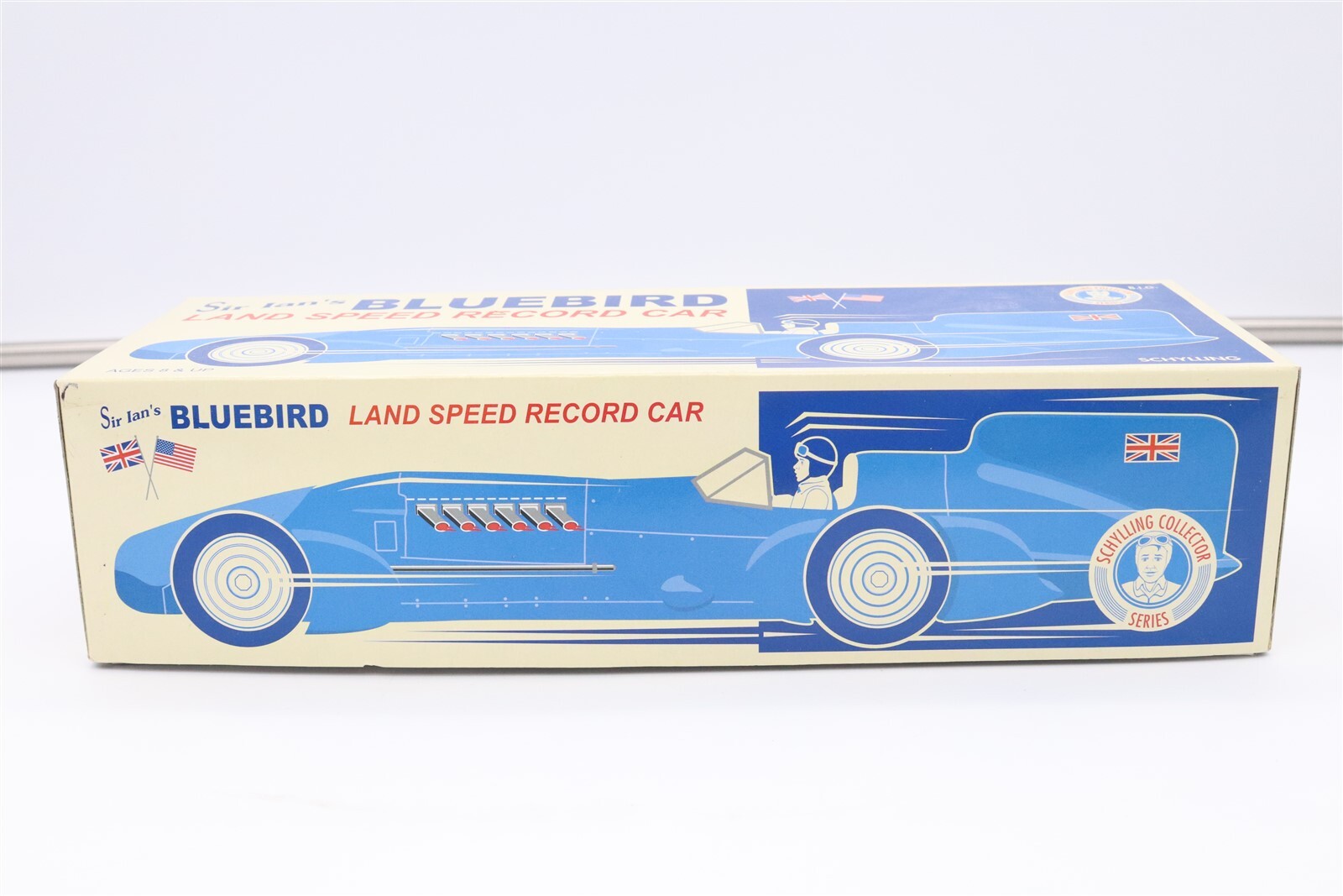 SCHYLLING COLLECTOR SERIES SIR IANS BLUEBIRD LAND SPEED RECORD TIN WIND UP CAR