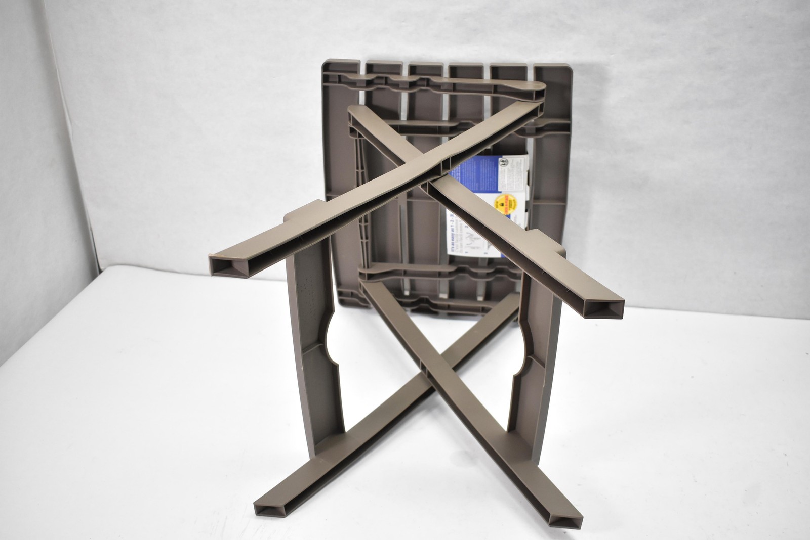 Adams Quik-Fold Side Table Portobello Portable Outdoor Patio Lock-N-Place Resin