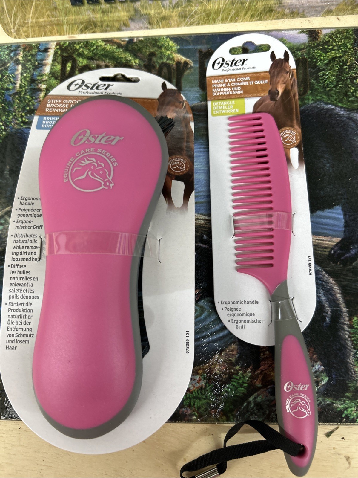 Oster Equine Care Series Horse Grooming Brush And Mane Comb.. Saddle Up !!!