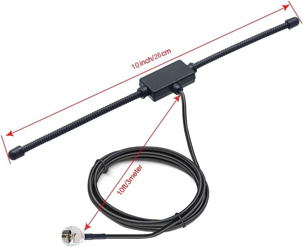 Indoor FM Radio Antenna With 4 Adapters, 75 Ohm for Home Stereo Receivers