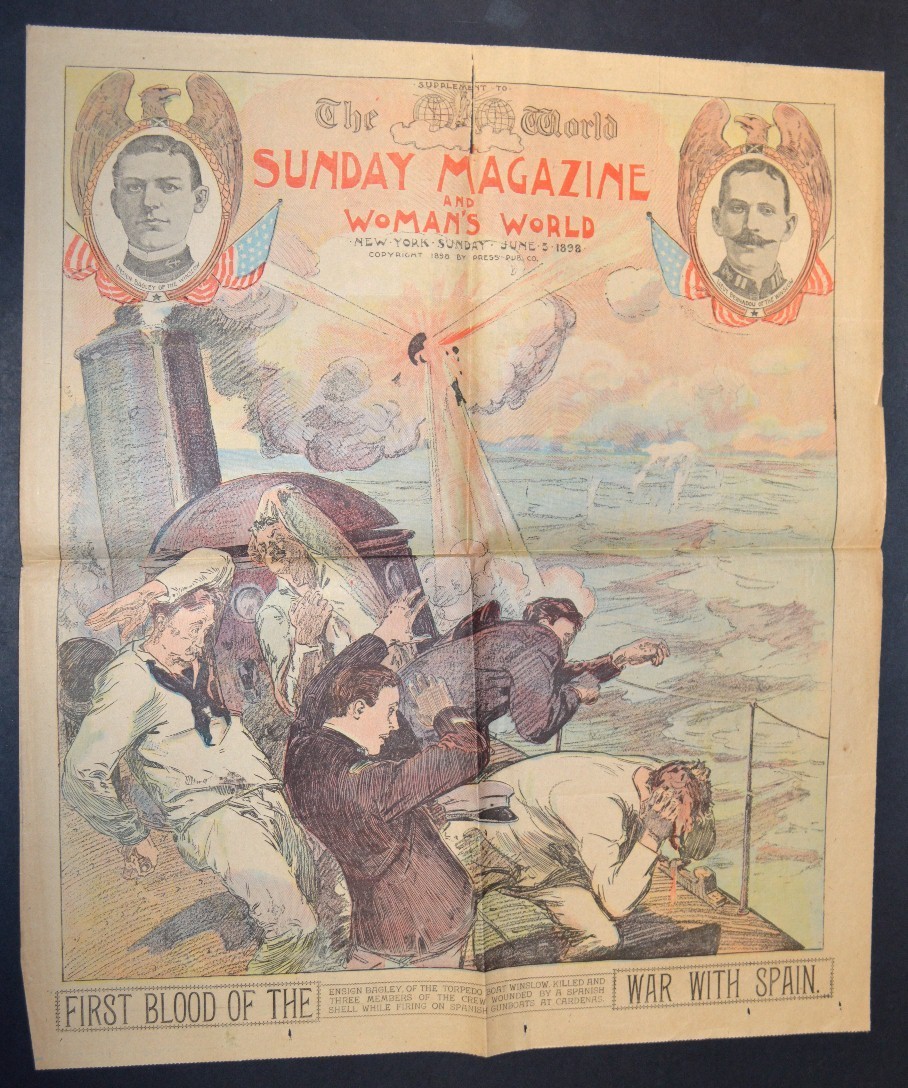 Antique 1898 SPANISH AMERICAN WAR SCRAPBOOK, Huge, Original ! Remember the Maine