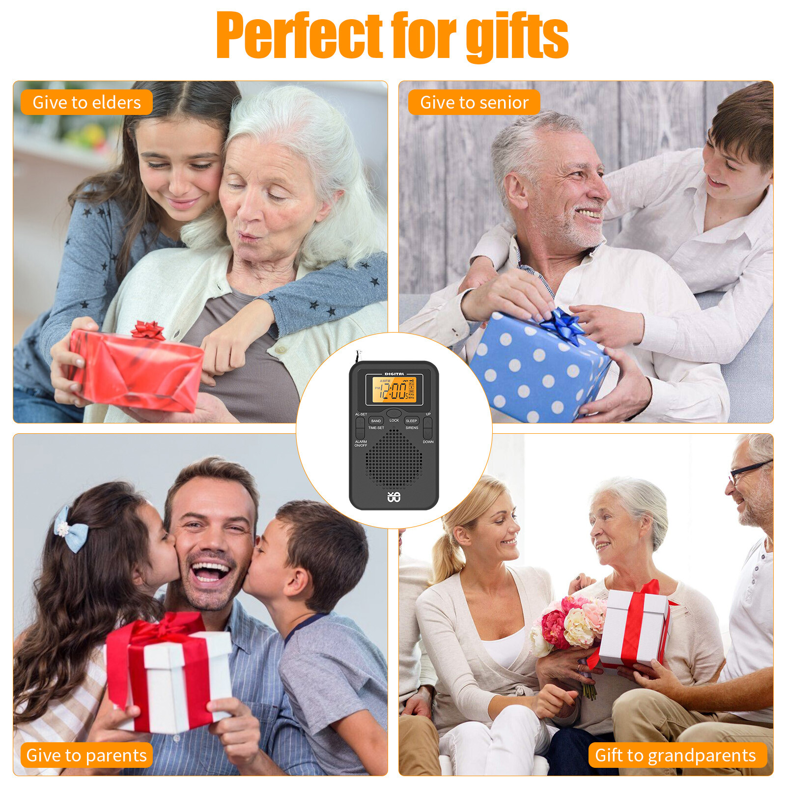 Portable Pocket Digital LCD AM FM Radio Battery Powered Receiver w/Loud Speaker