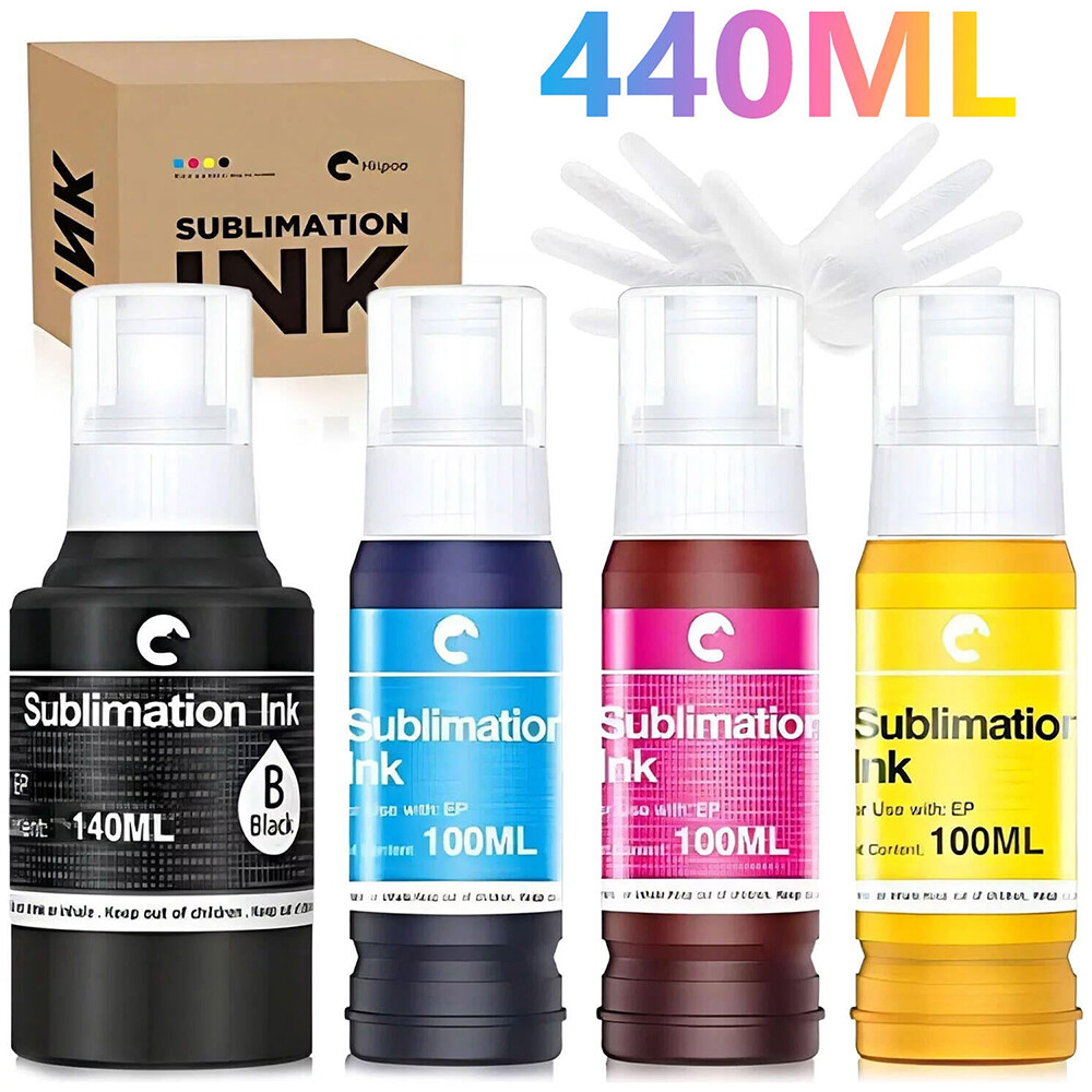 Hiipoo 440ML Sublimation Ink Refilled Bottlescompatible for ET2400 ET2720 ET2760