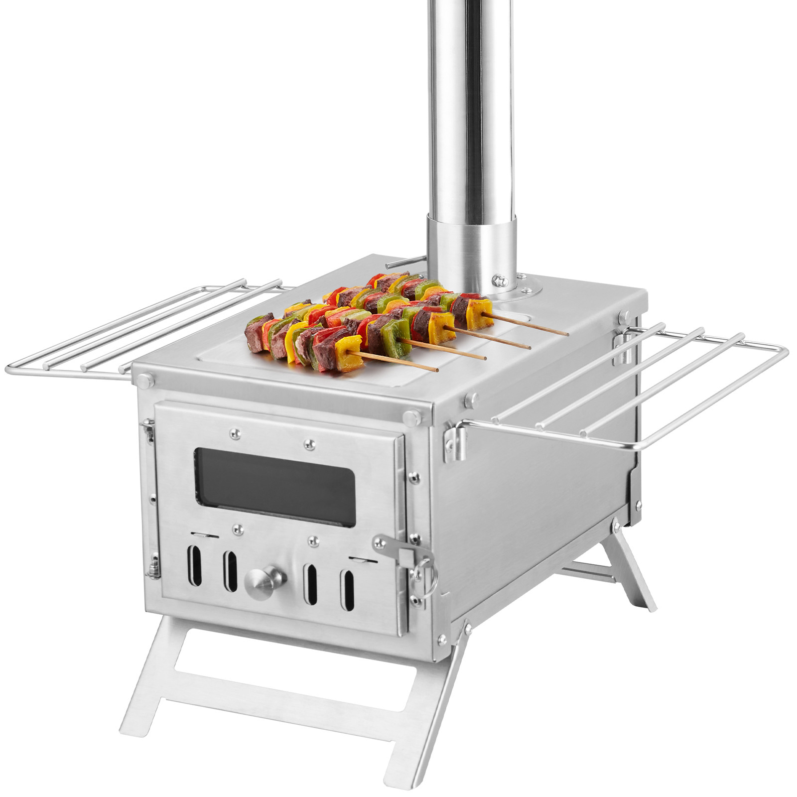 VEVOR Portable Wood Stove Camping Hot Tent BBQ Stove with Pipes
