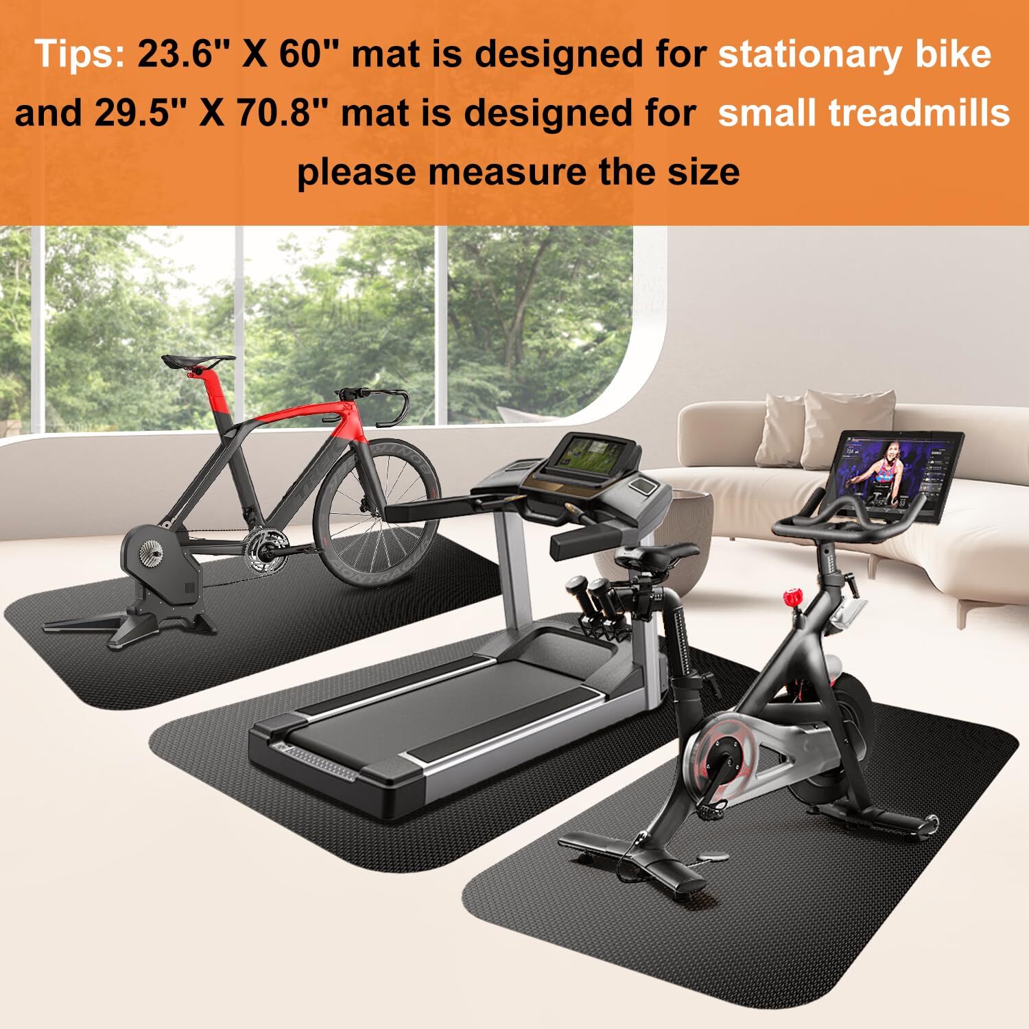 Mat for Exercise Bike for Floor,Bike Mat Indoor,Exercise Equipment Mat,Treadmil