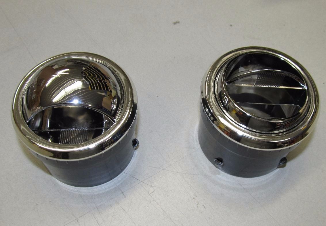 TBI AV753C - Through Dash Round A/C Vent - Chrome