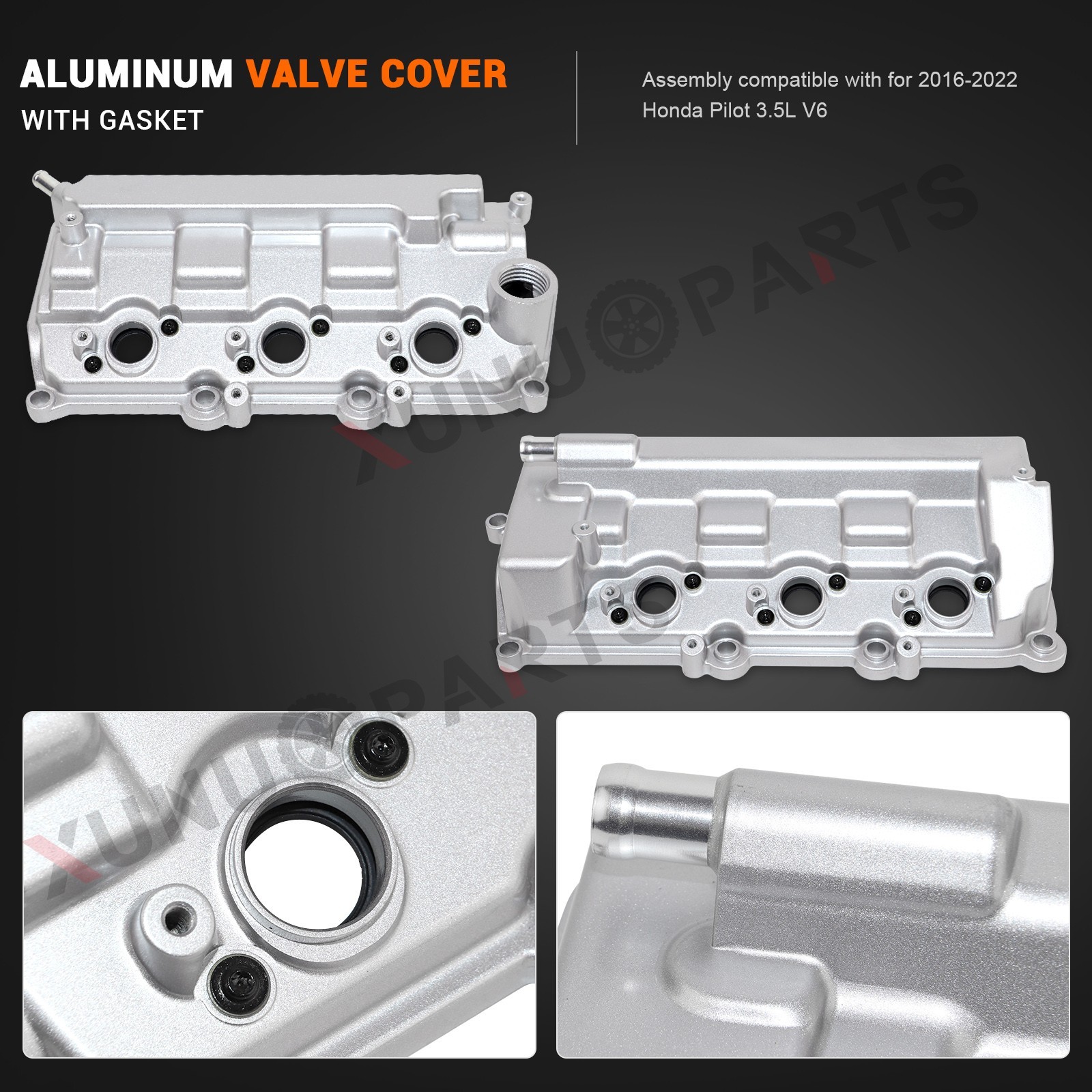 2PCS Valve Cover Set for 2016-2022 Honda Pilot 2018-2024 Odyssey Ridgeline 3.5L