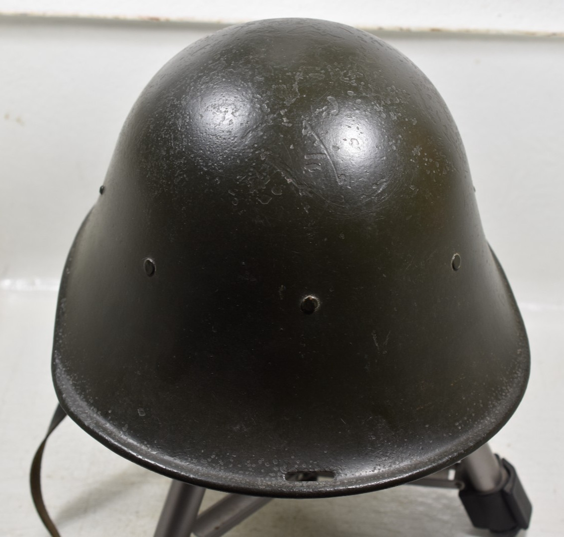 Dutch M27 M34 1934 Military Helmet with Crest Chin Strap and Liner