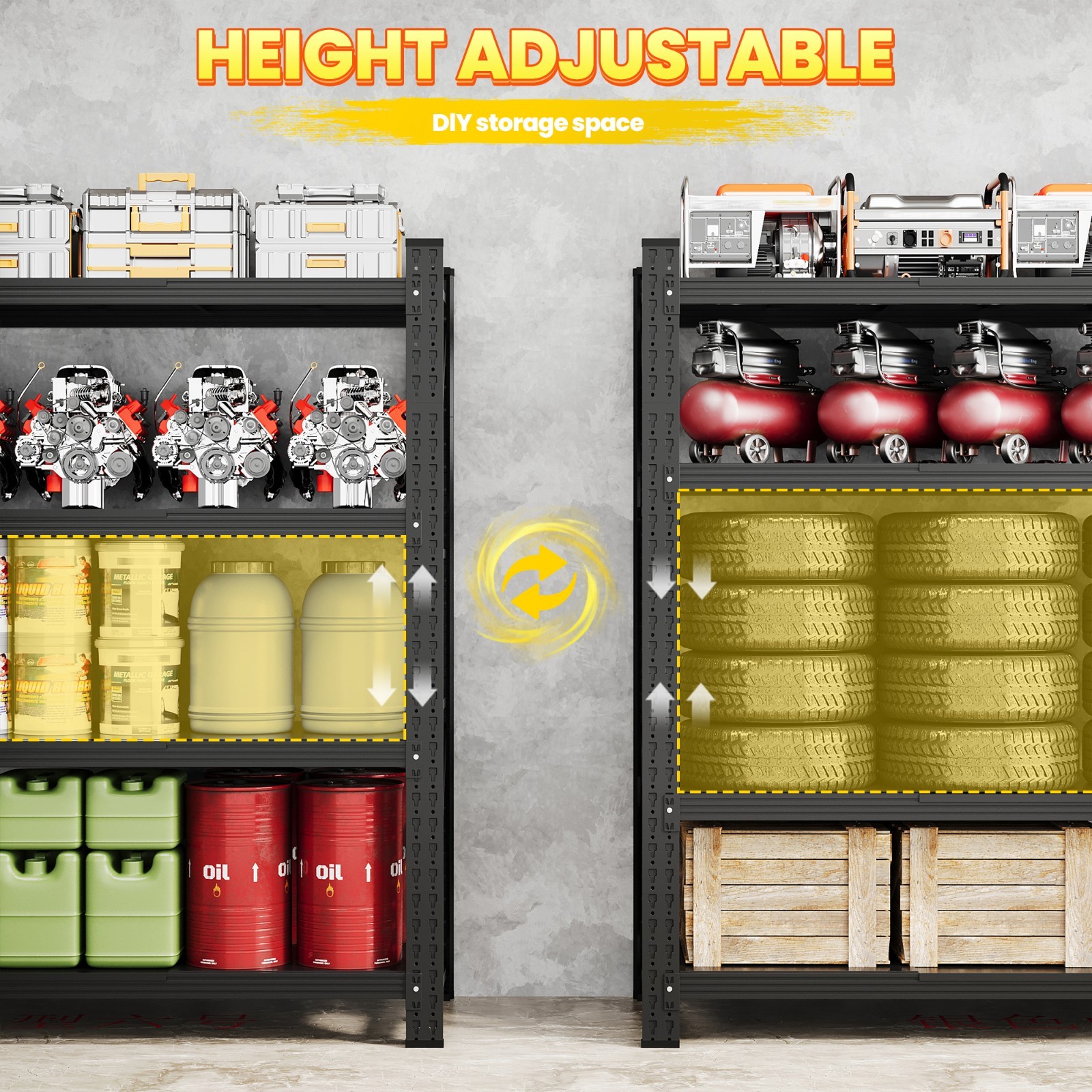 Heavy Duty 79" Garage Shelving Unit, 7000 lb Capacity Steel Rack for Warehouse S