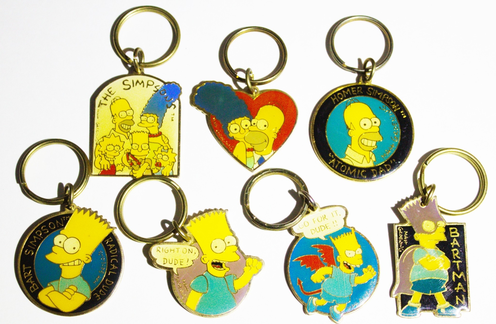 The Simpsons Key Chain Assortment of 7 Gift Creations 1990 YOU CHOOSE KEY CHAIN