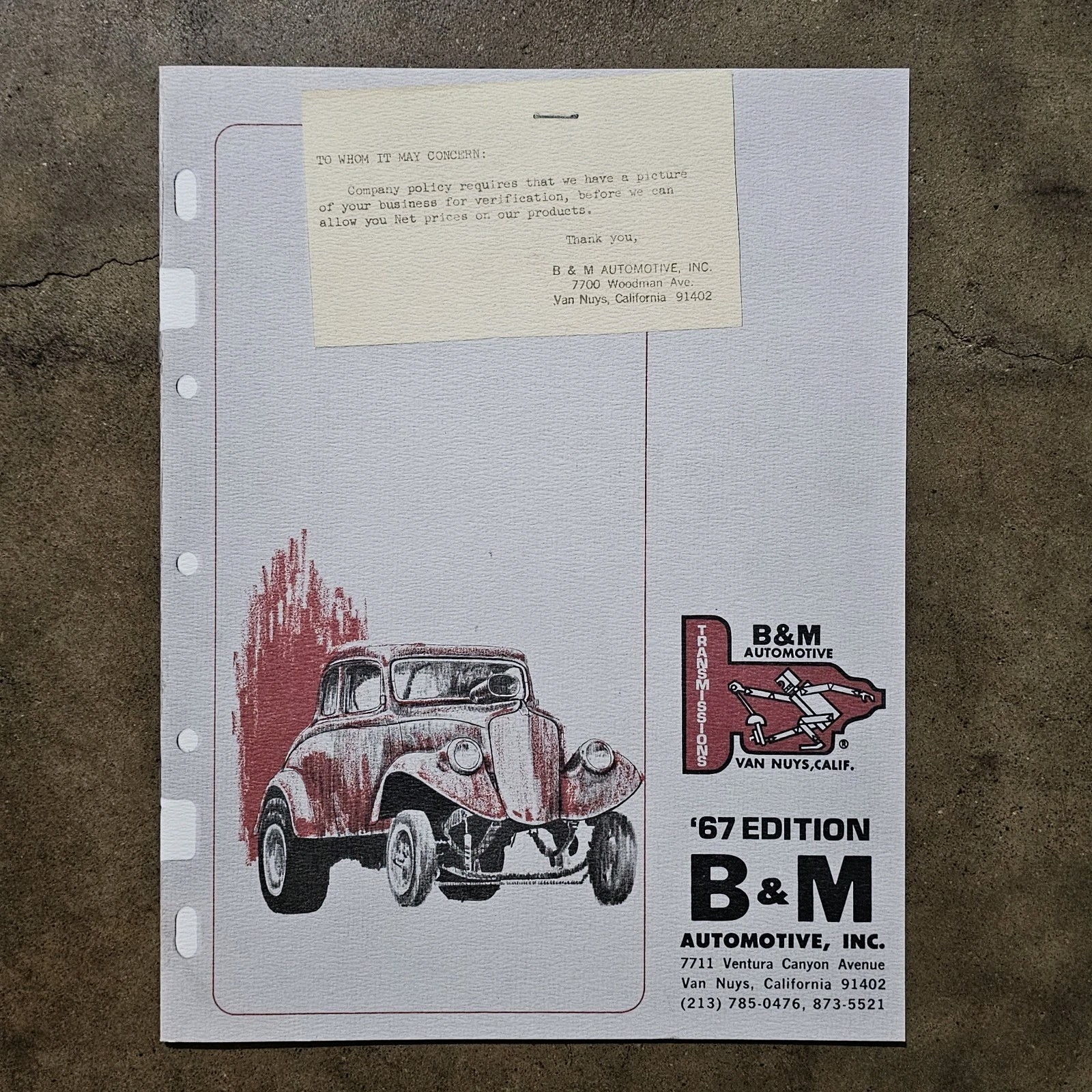 1967 B&M Transmission Shifter Catalog Drag Racing Hot Rod Gasser scta nhra auto