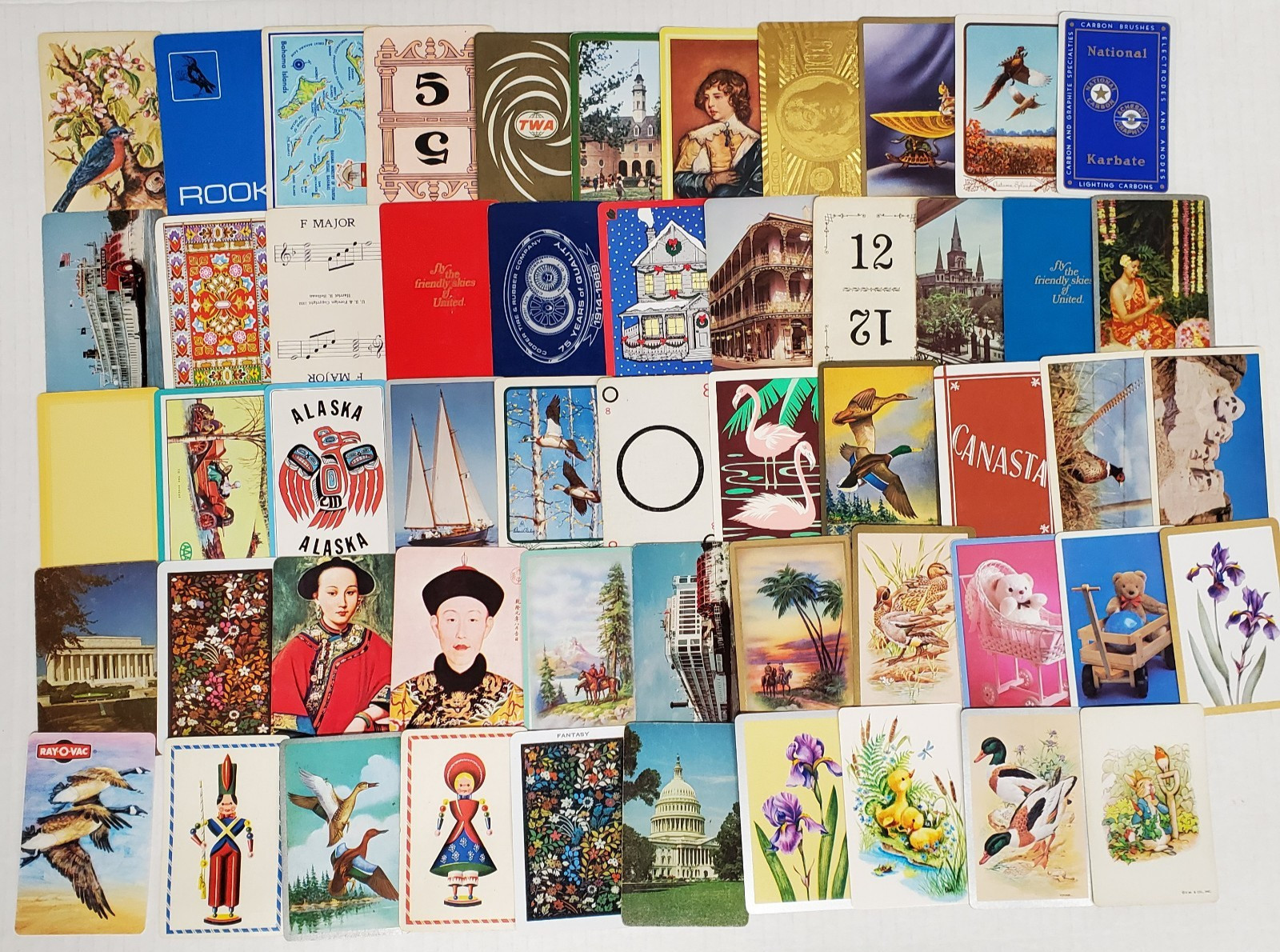 Single Swap Playing Cards, 54 Piece Vintage Card Lot, Collectible Cards