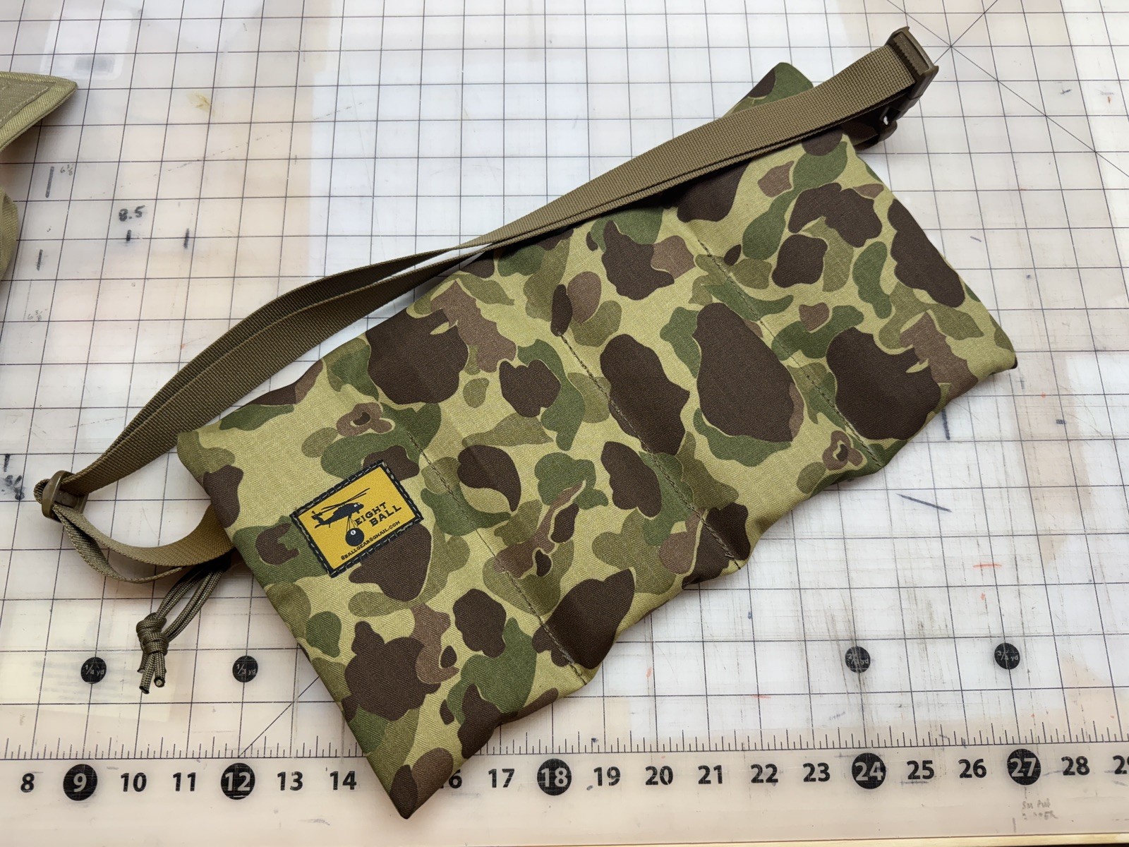 8 Ball Gear Zippered M8 Bandolier, 4 Mag Pouch in Repro WW 2 Frogskin Camo.
