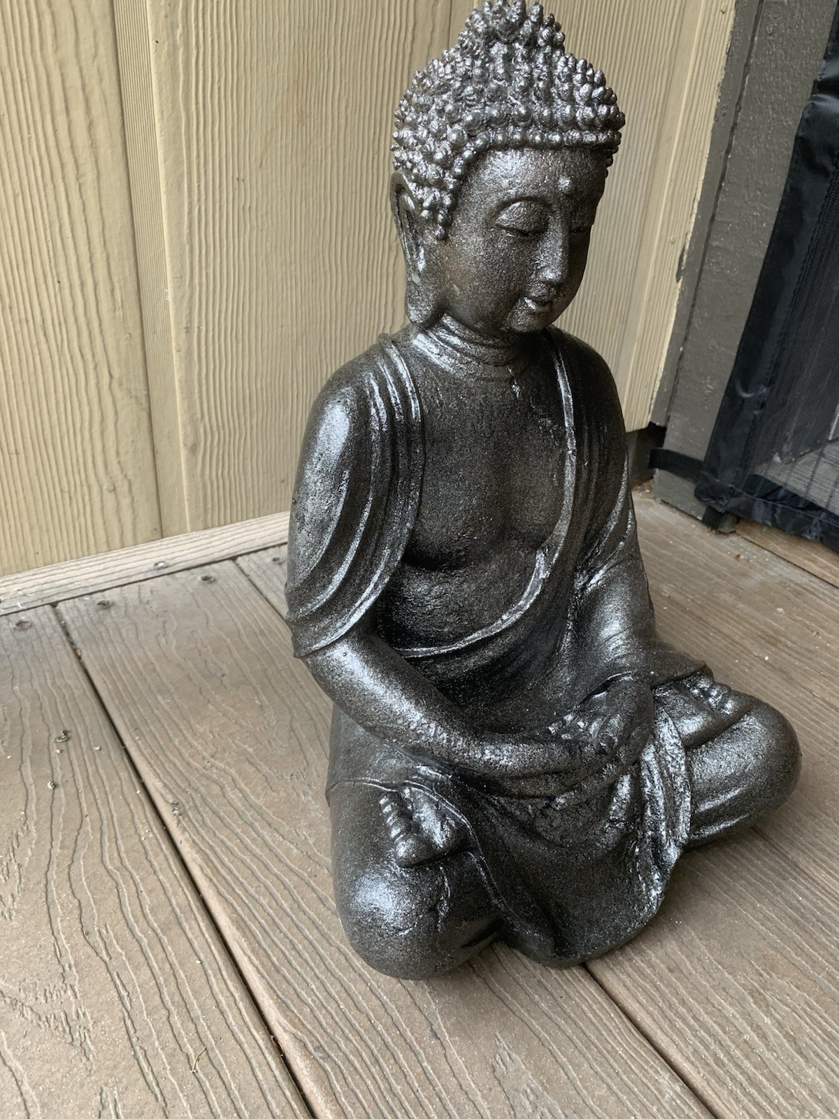 LATEX RUBBER MOLD + Fiberglass Casing Sitting Buddha H. 17” YKM-5126 Blue Mold