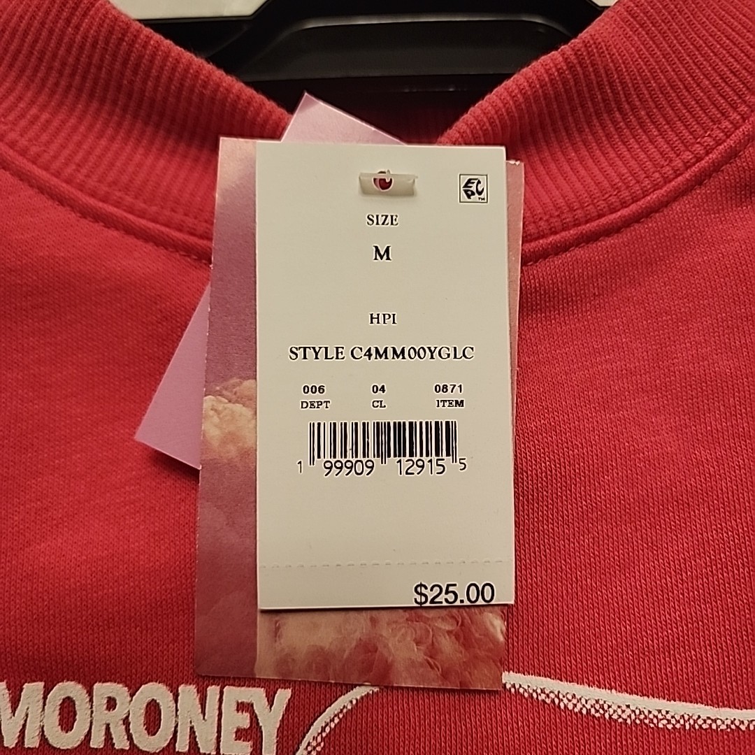 Megan Moroney Cloud 9 Pink Pullover Sweatshirt Medium Fleece Graphic Print