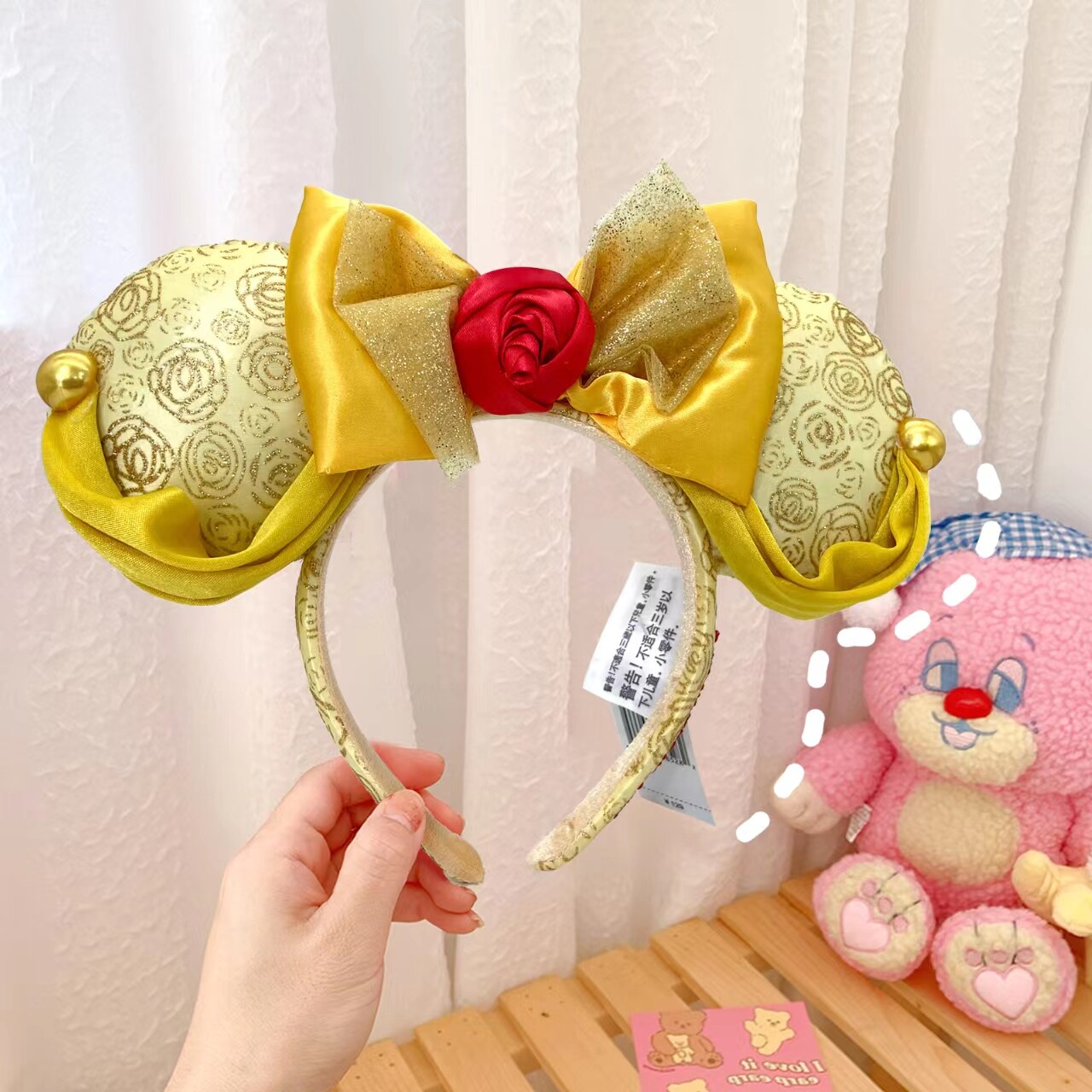 Disney Parks Ears Belle Minnie Mouse Ears Mickey Bow Beauty & the Beast Headband