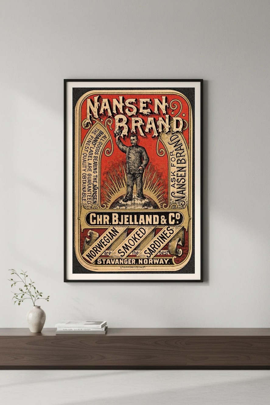 Vintage Nansen Brand Sardines Poster 🐟 - Early 1900s 16x24” - Premium Matte