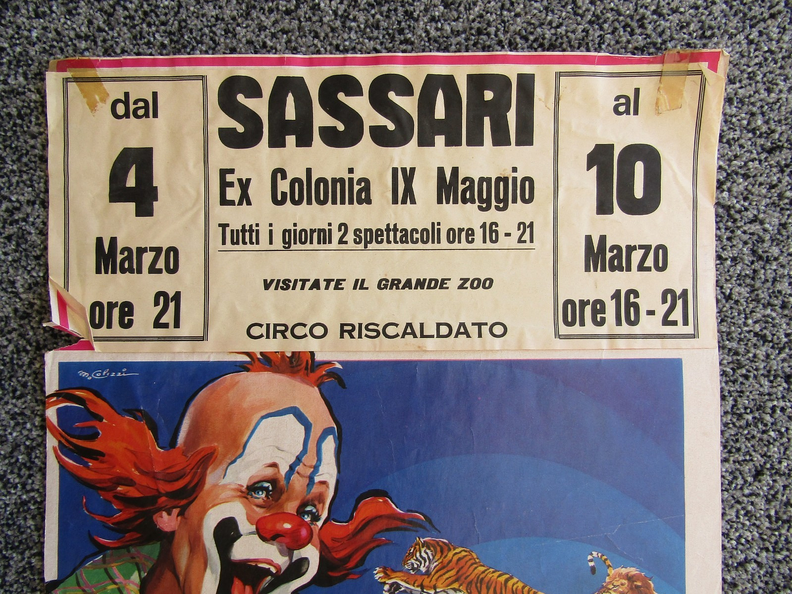 Italian Circus Advertising Poster scarce original